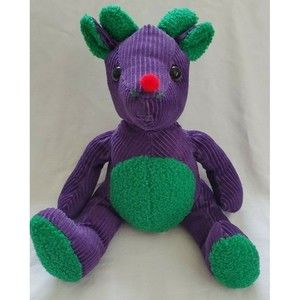 Beverly Hills Teddy Bear Corduroy Green Purple Plush Stuffed Animal Rein Deer